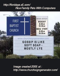 Fake church sign from fun website